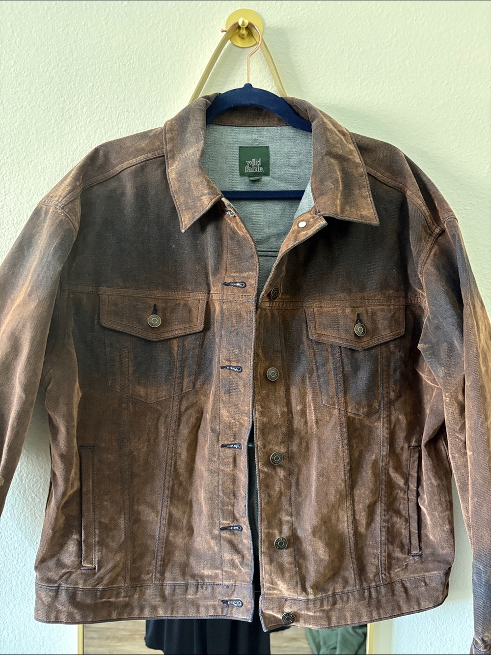Wild Fable Waxed Brown women’s oversized Trucker Jacket -